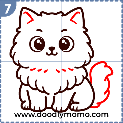 How to draw a cute Persian Cat step (7)