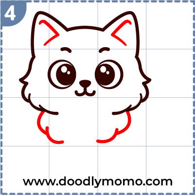 How to draw a cute Ragdoll Cat step (4)