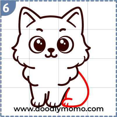 How to draw a cute Ragdoll Cat step (6)