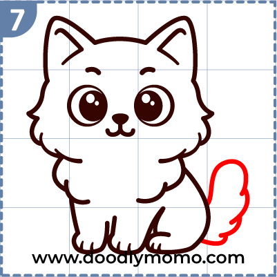 How to draw a cute Ragdoll Cat step (7)