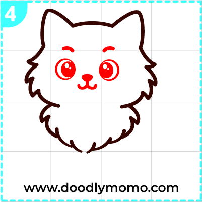 How to draw a cute Siberian Cat step (4)