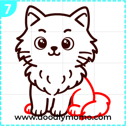 How to draw a cute Siberian Cat step (7)