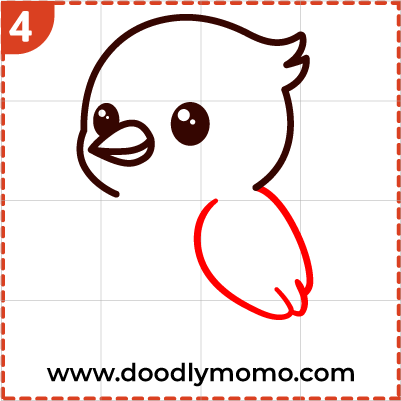 How to draw a cute Woodpecker step (4)