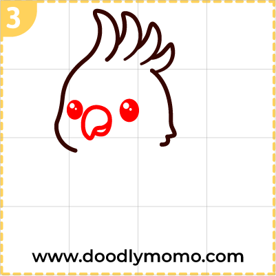 How to draw a cute Cockatoo step (3)