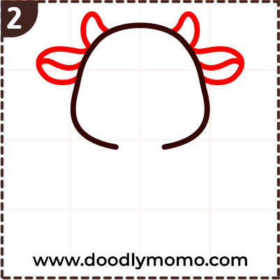 How to draw a cute Cow step (2)