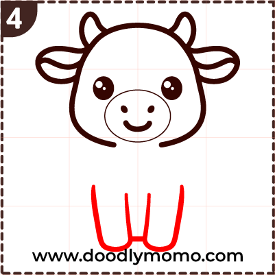 How to draw a cute Cow step (4)