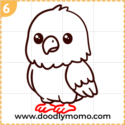 How to draw a cute Eagle step (6)