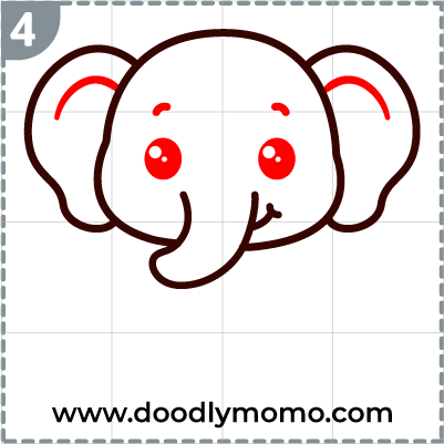 How to draw a cute Elephant step (4)