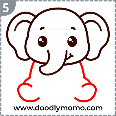 How to draw a cute Elephant step (5)