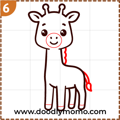 How to draw a cute Giraffe step (6)