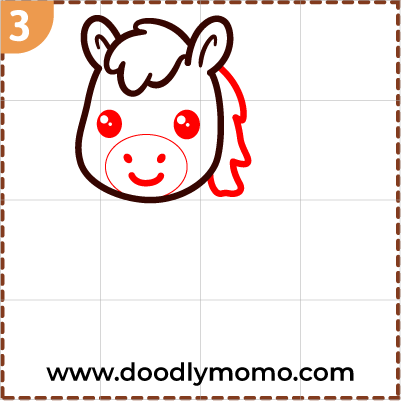 How to draw a cute Horse step (3)