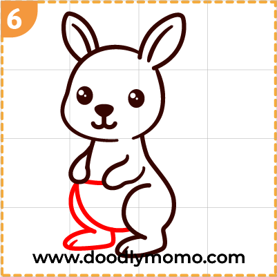 How to draw a cute Kangaroo step (6)