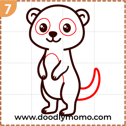 How to draw a cute Meerkat step (7)