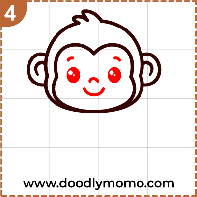 How to draw a cute Monkey step (4)