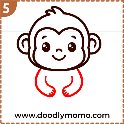 How to draw a cute Monkey step (5)