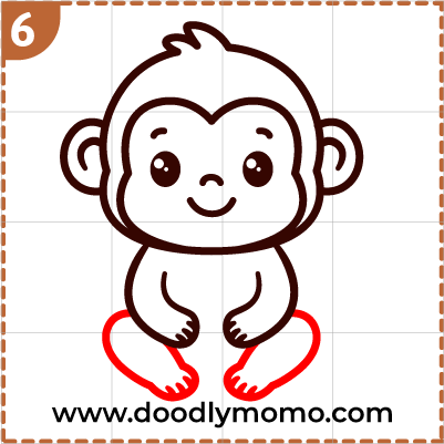 How to draw a cute Monkey step (6)
