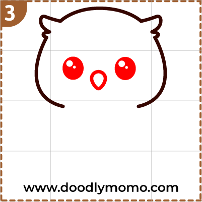 How to draw a cute Owl step (3)