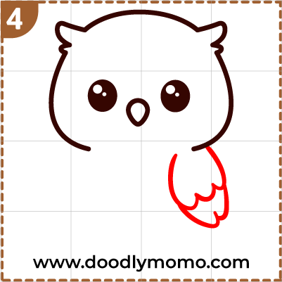 How to draw a cute Owl step (4)