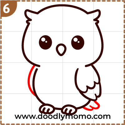 How to draw a cute Owl step (6)