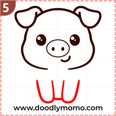 How to draw a cute Pig step by (5)