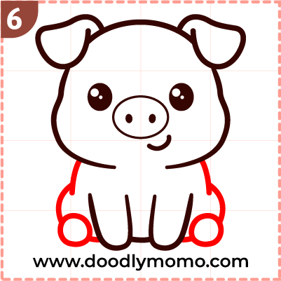 How to draw a cute Pig step by (6)