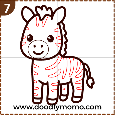 How to draw a cute Zebra step (7)