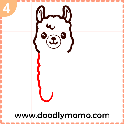 How to draw a cute Alpaca step (4)