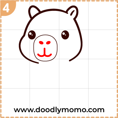 How to draw a cute Capybara step (4)