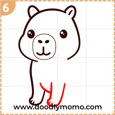 How to draw a cute Capybara step (6)