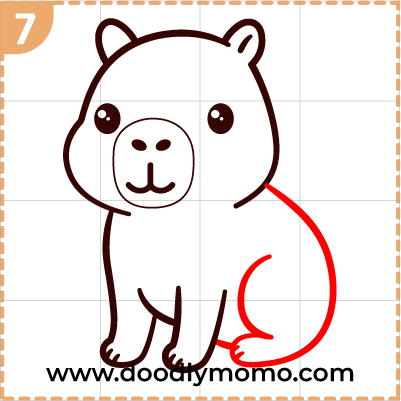 How to draw a cute Capybara step (7)