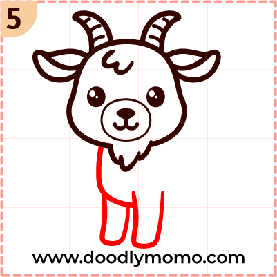 How to draw a cute Goat step by (5)