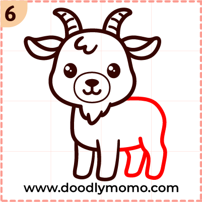 How to draw a cute Goat step by (6)