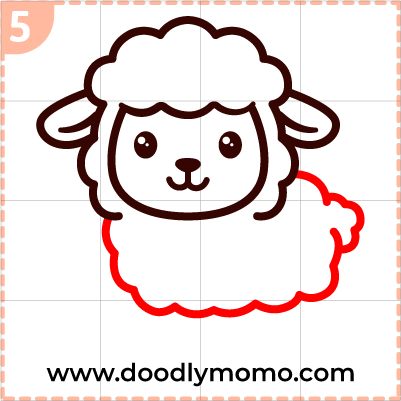 How to draw a cute Sheep step (5)