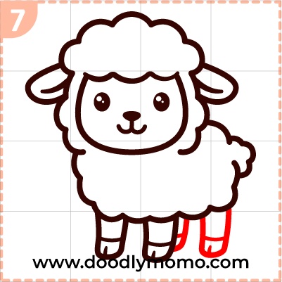 How to draw a cute Sheep step (7)
