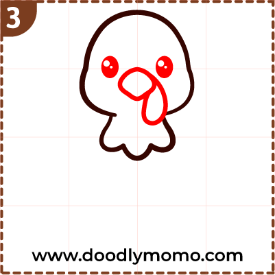 How to draw a cute Turkey step (3)