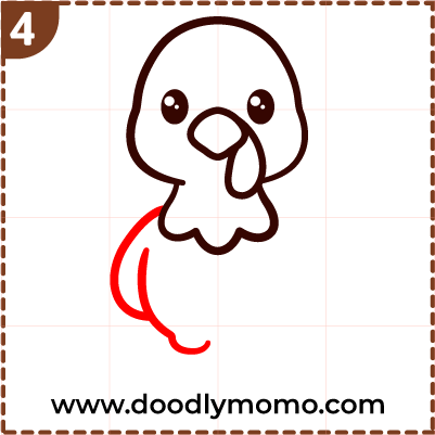How to draw a cute Turkey step (4)
