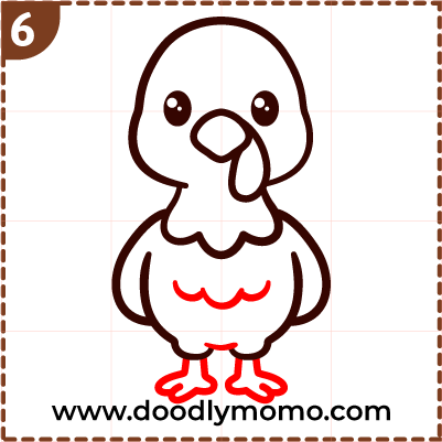 How to draw a cute Turkey step (6)