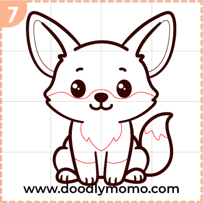 How to draw a cute Fennec Fox step (7)