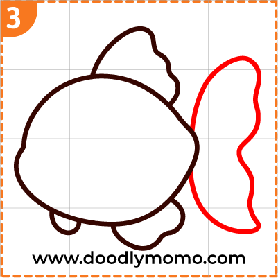 How to draw a cute Goldfish step (3)