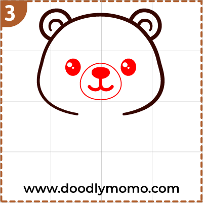 How to draw a cute Grizzly Bear step (3)