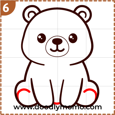 How to draw a cute Grizzly Bear step (6)