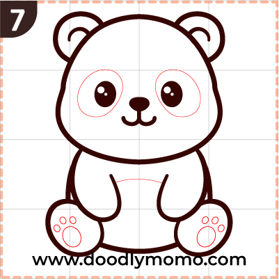How to draw a cute Panda step (7)