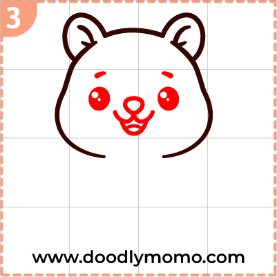 How to draw a cute Quokka step (3)