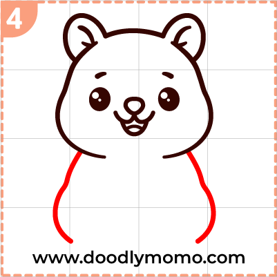 How to draw a cute Quokka step (4)