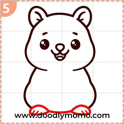 How to draw a cute Quokka step (5)