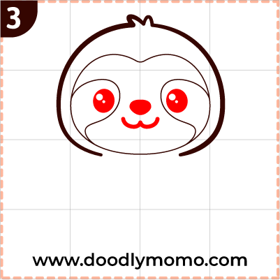 How to draw a cute Sloth step (3)