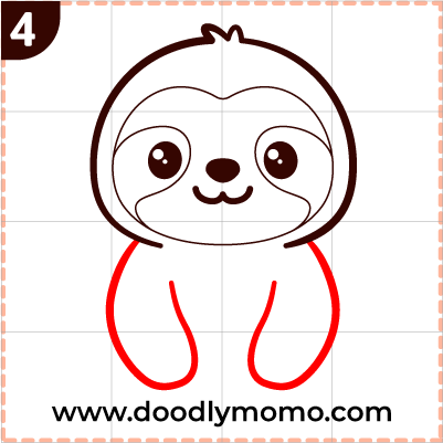 How to draw a cute Sloth step (4)