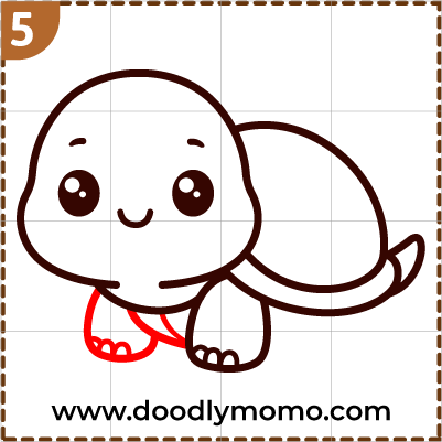 How to draw a cute Turtle step (5)