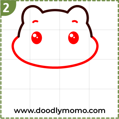 Adding eyebrows and eyes to the  drawing