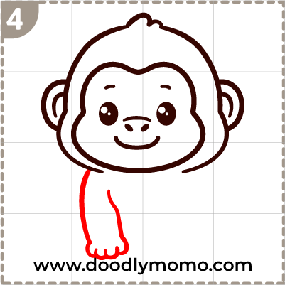 Drawing the Gorilla's arm in simple steps